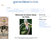 Tablet Screenshot of gameideasforkids.com